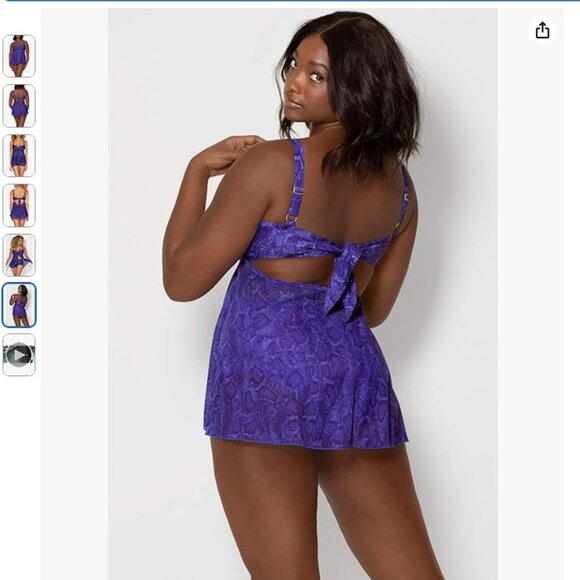 NEW Smart & Sexy Women's Plus-Size Twist Bandeau Tankini Top - Picture 6 of 6